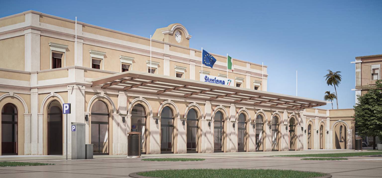Facciata della stazione ferroviaria di Lecce